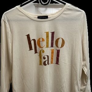 Cream 'Hello Fall' 3/4 Long Sleeve Tee